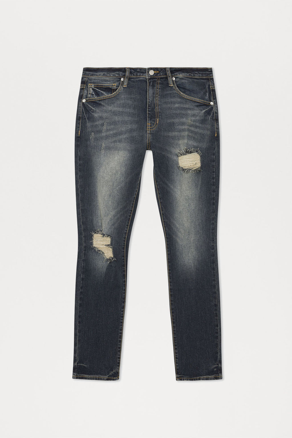 Day To Day Distressed Slim Jeans - Dark Wash