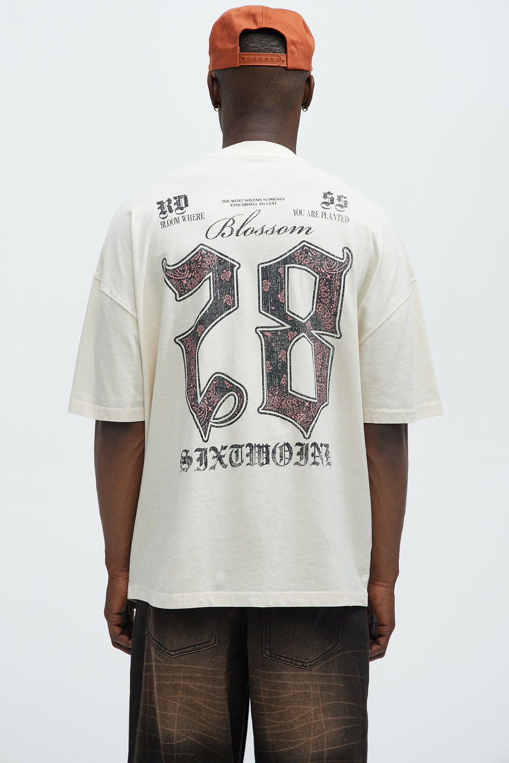 28 Blossom Oversized Short Sleeve Tee - Cream