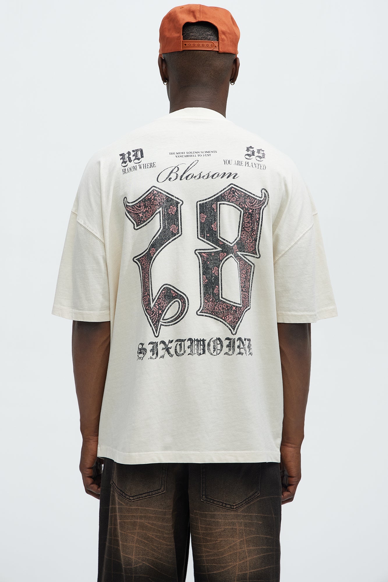 28 Blossom Oversized Short Sleeve Tee - Cream
