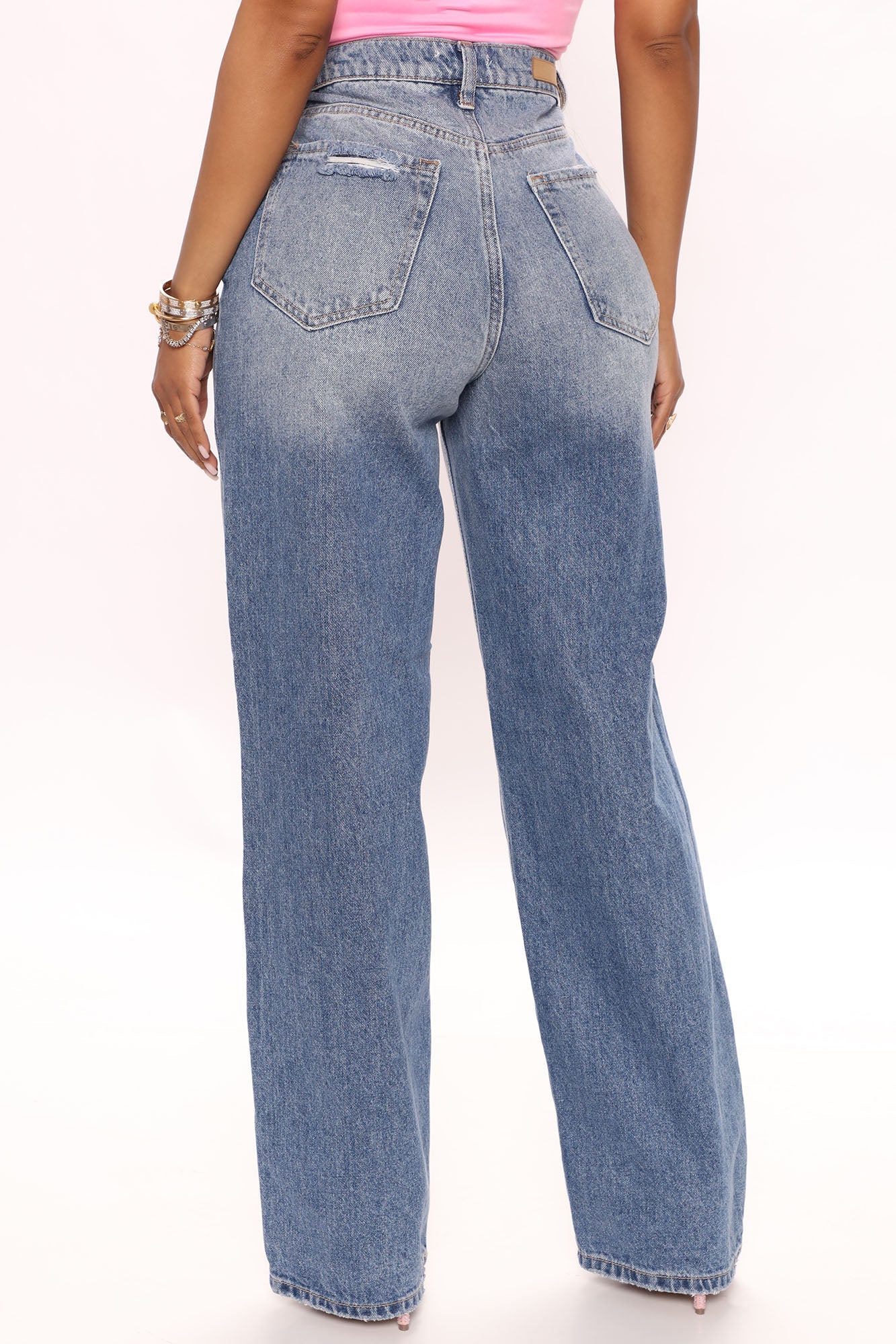 On Trend 90's Baggy Jeans - Medium Blue Wash