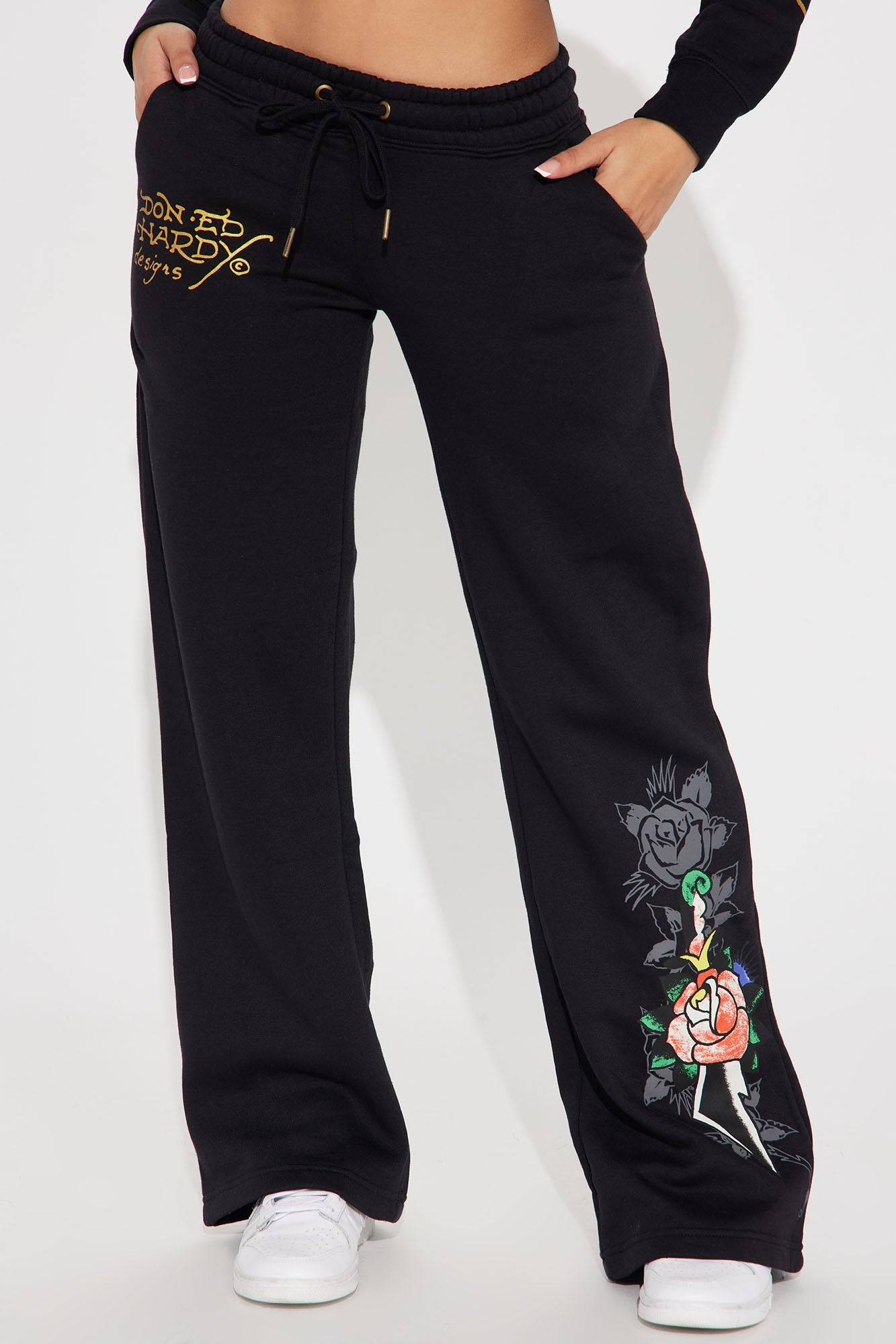 Ed Hardy Swallow Bird Sweatpant - Black