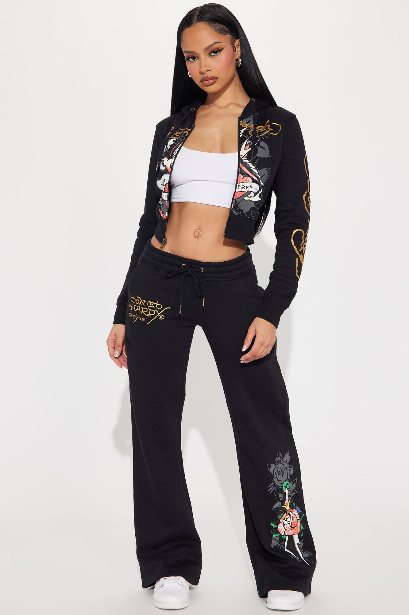 Ed Hardy Swallow Bird Sweatpant - Black