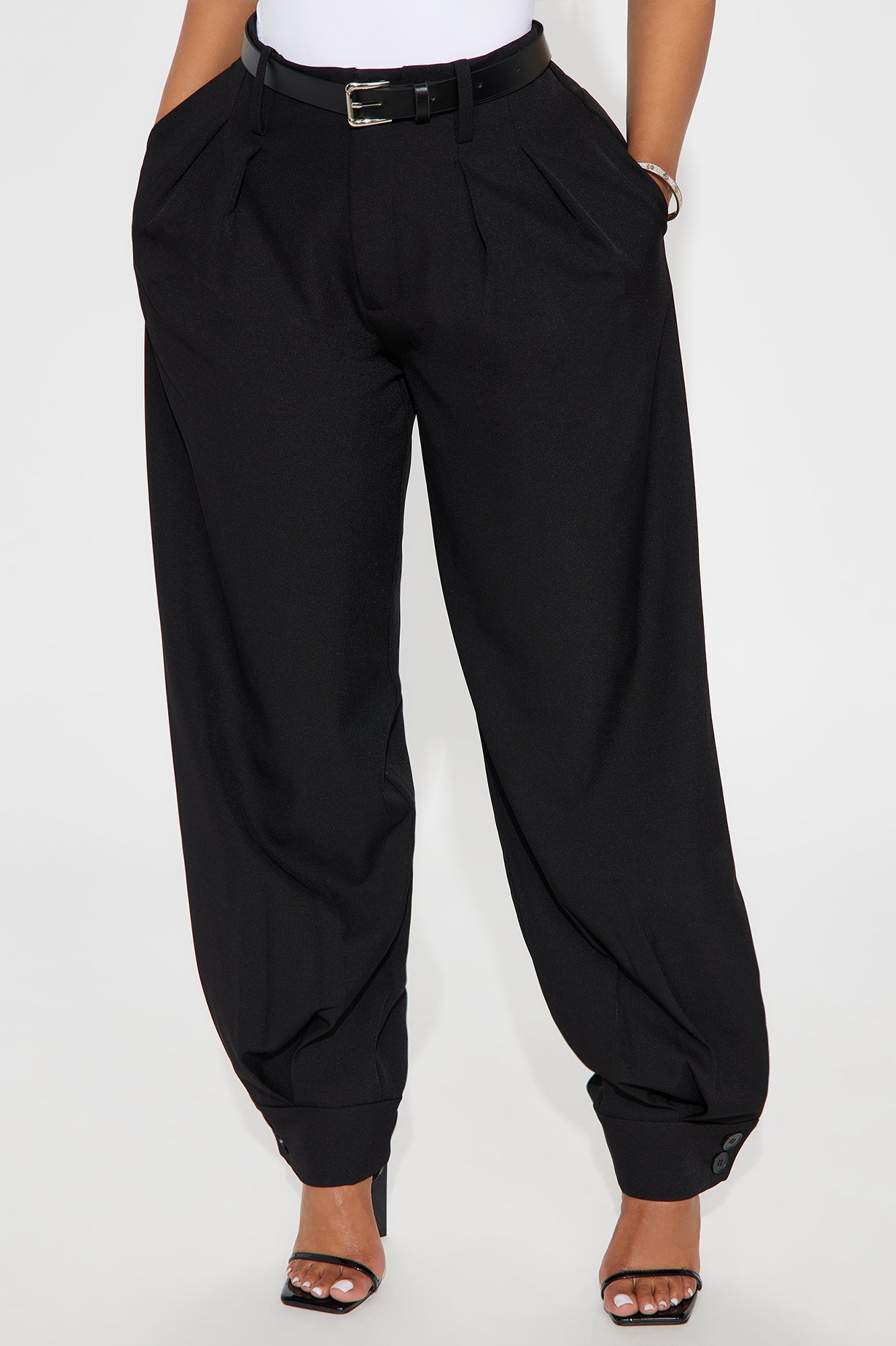Helena Belted Trouser Pant - Black