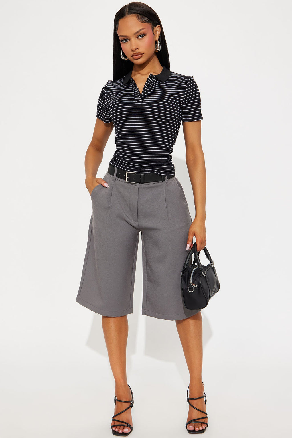 Georgina Trouser Bermuda Short - Charcoal