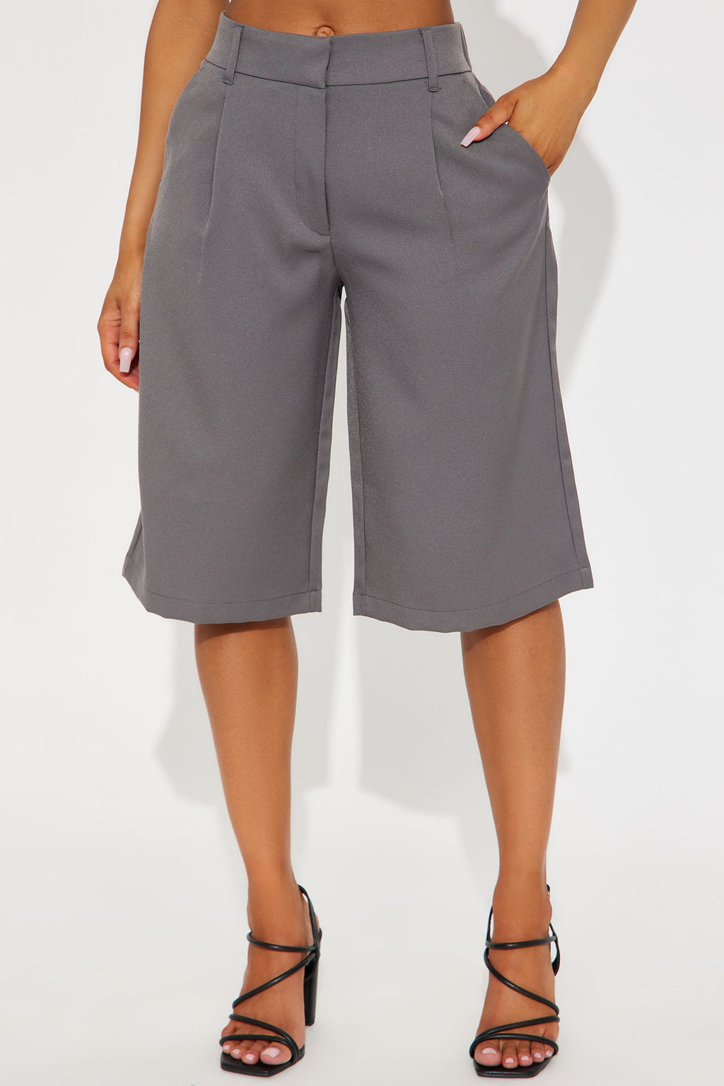 Georgina Trouser Bermuda Short - Charcoal