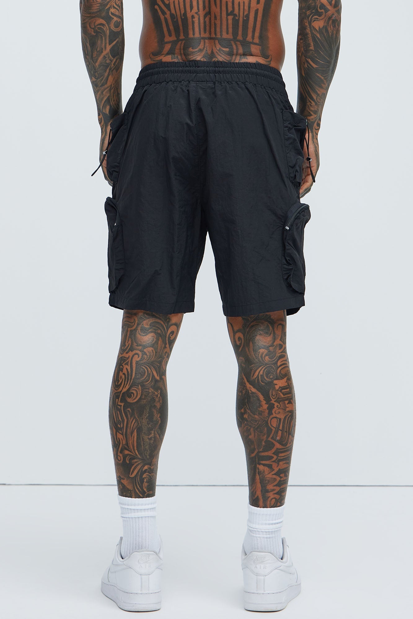 All This And That Nylon Cargo Shorts - Black