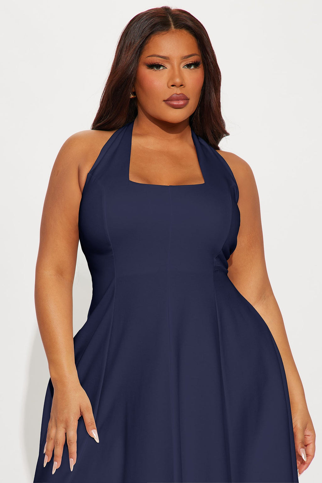 Mabel Ponte Midi Dress - Navy