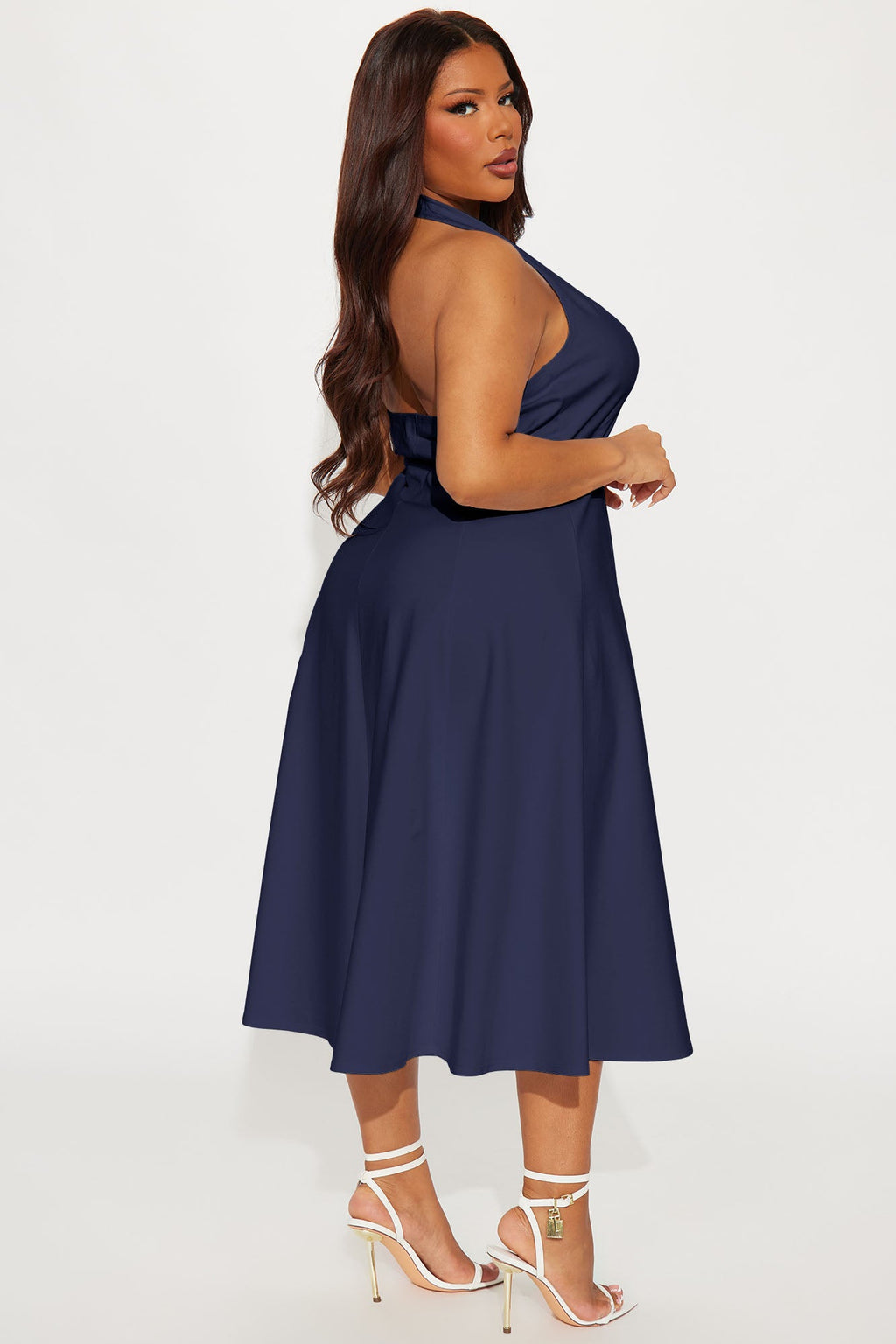 Mabel Ponte Midi Dress - Navy