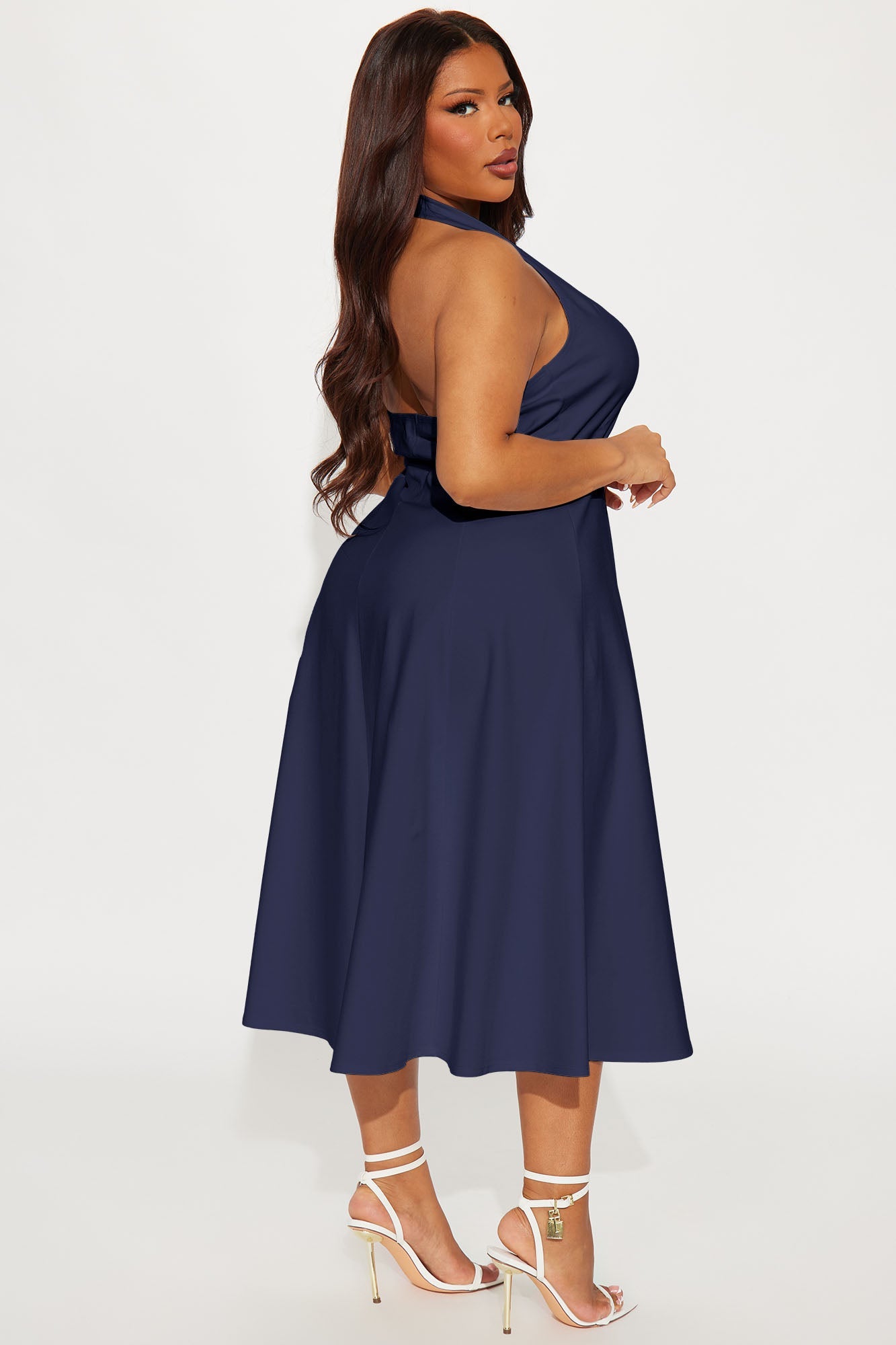 Mabel Ponte Midi Dress - Navy