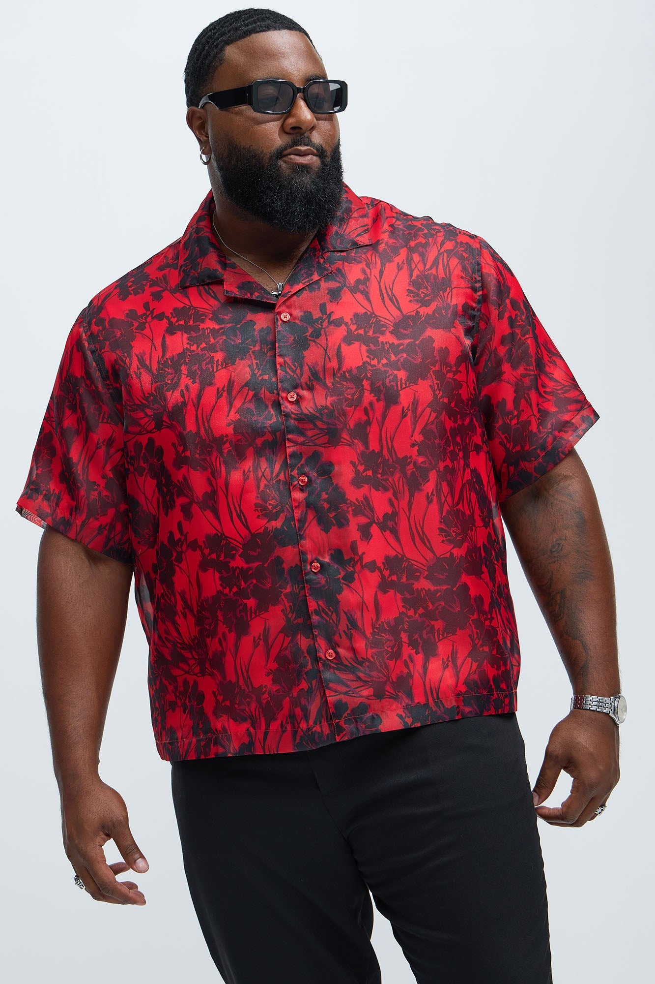 Pleasant Floral Shirt - Red/combo