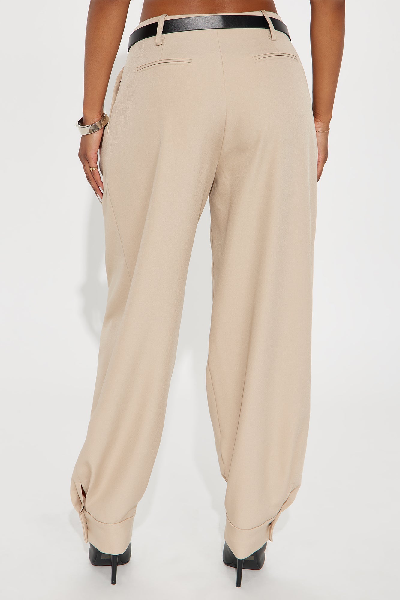 Helena Belted Trouser Pant - Khaki