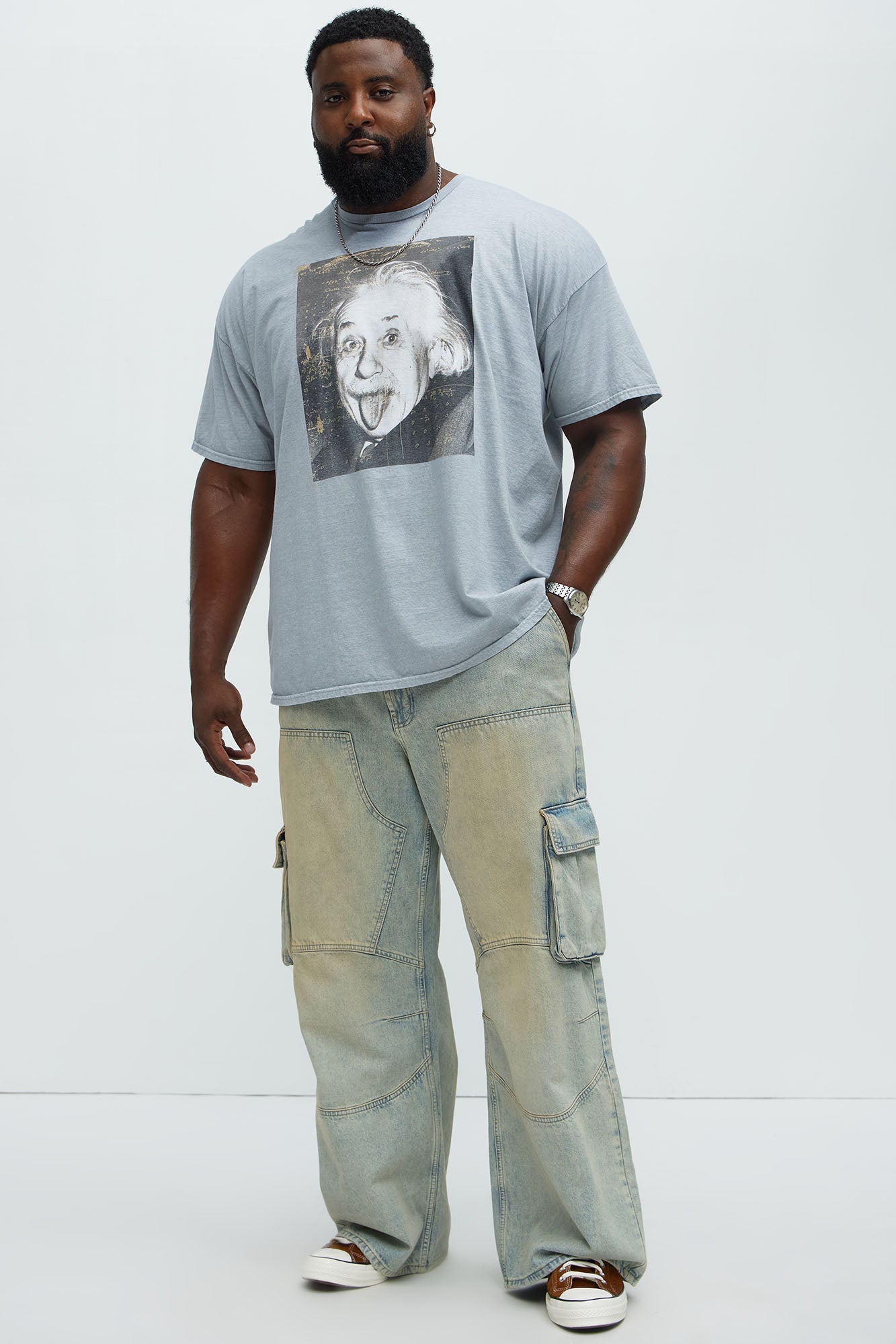 Albert Einstein Photo Op Short Sleeve Tee - Grey