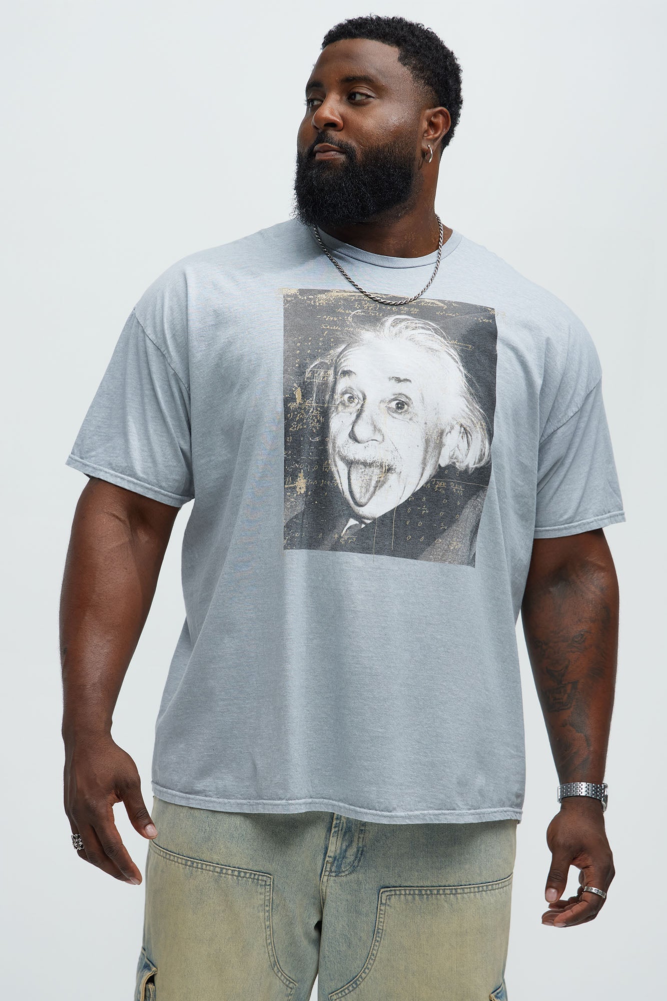 Albert Einstein Photo Op Short Sleeve Tee - Grey