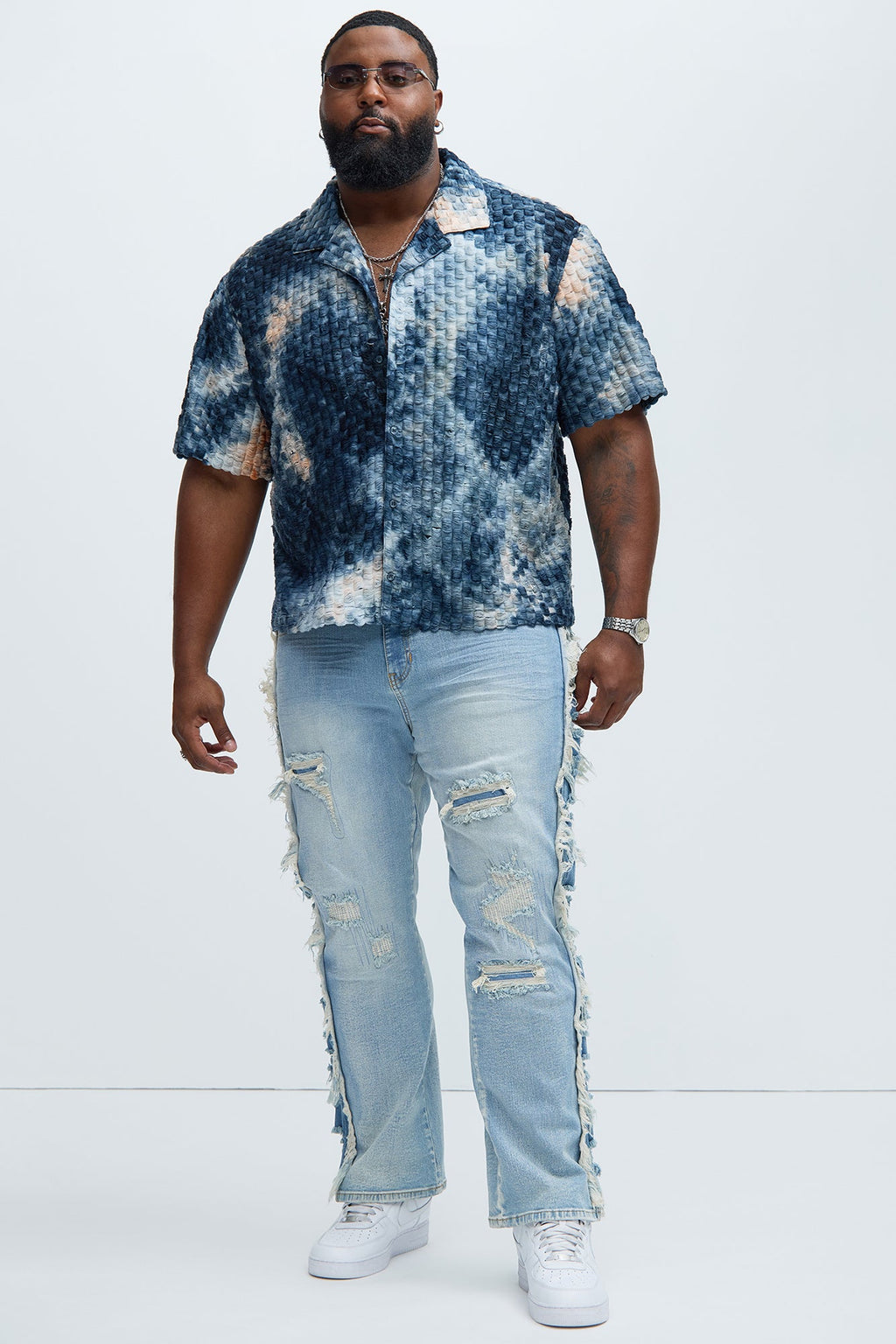 Crusin Textured Shirt - Blue/combo