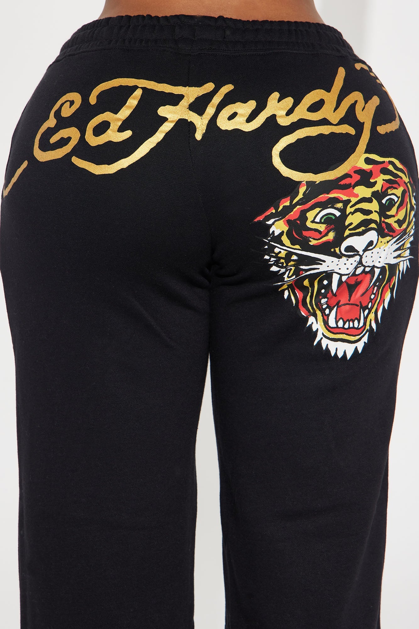 Ed Hardy Retro Tiger Zip Pant - Black