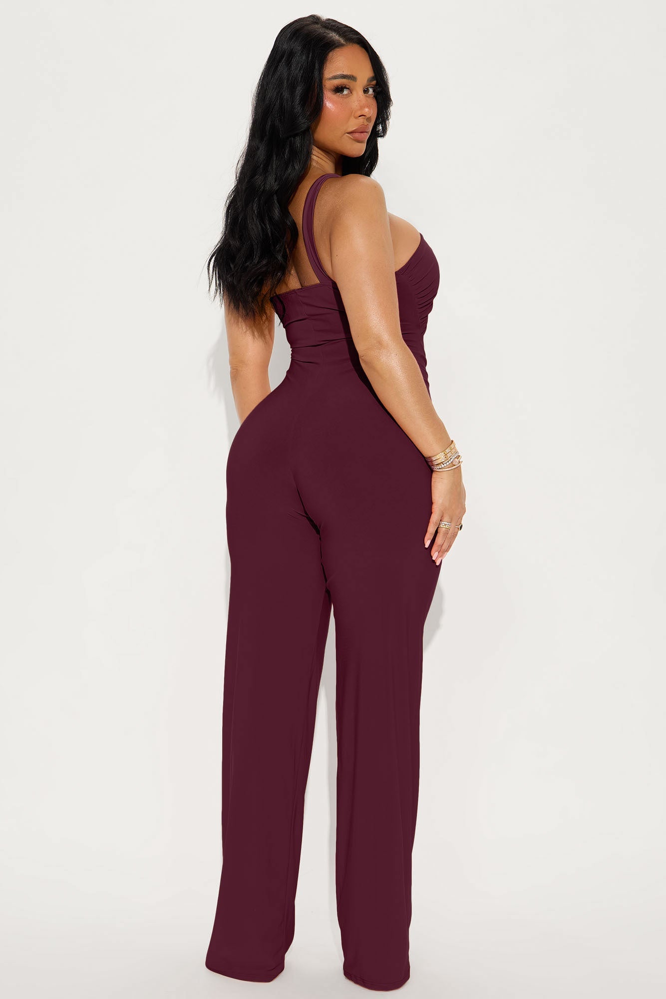 Champagne Season Jumpsuit - Wine