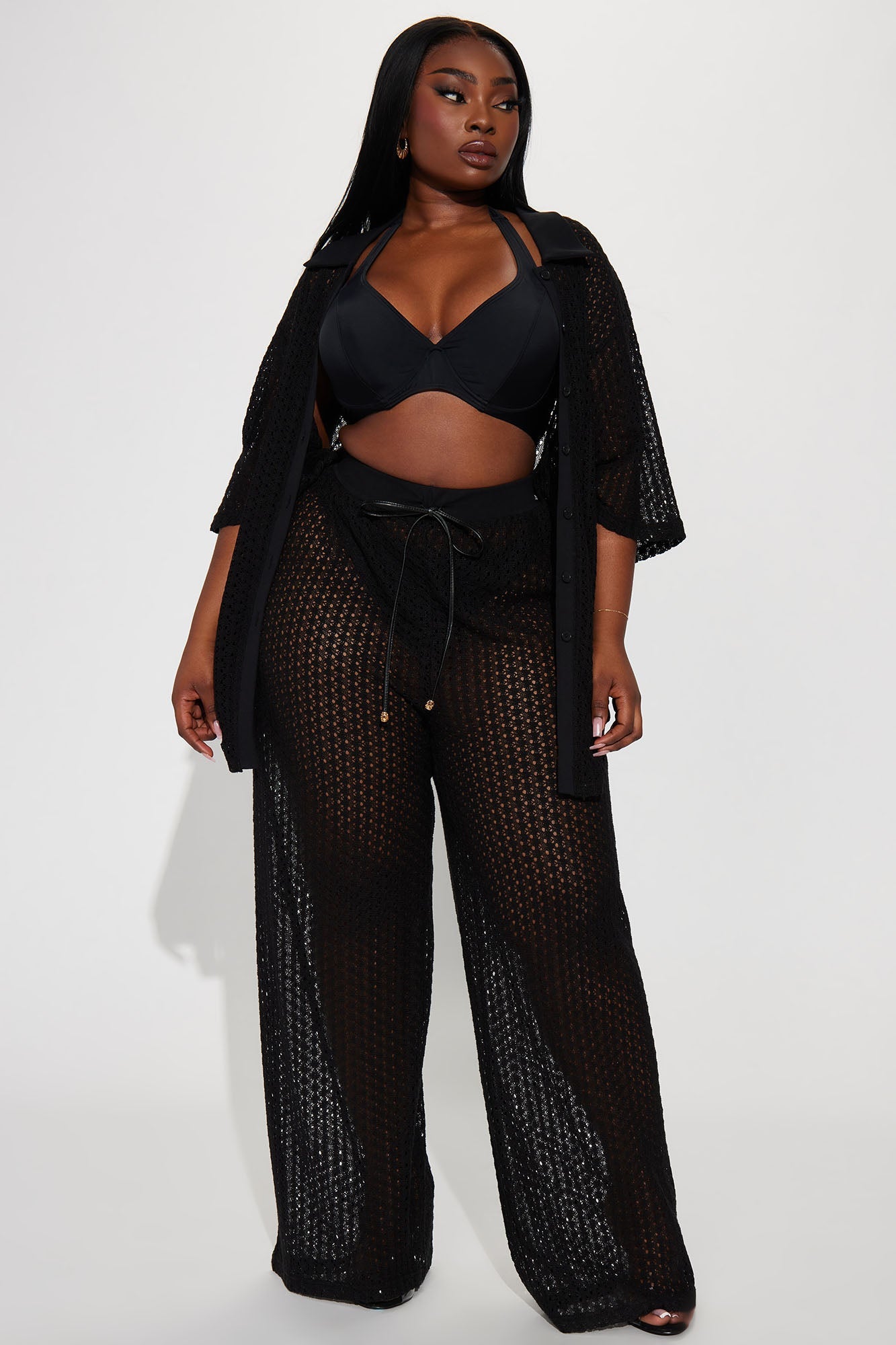 Abby Swim Cover Up Pants - Black