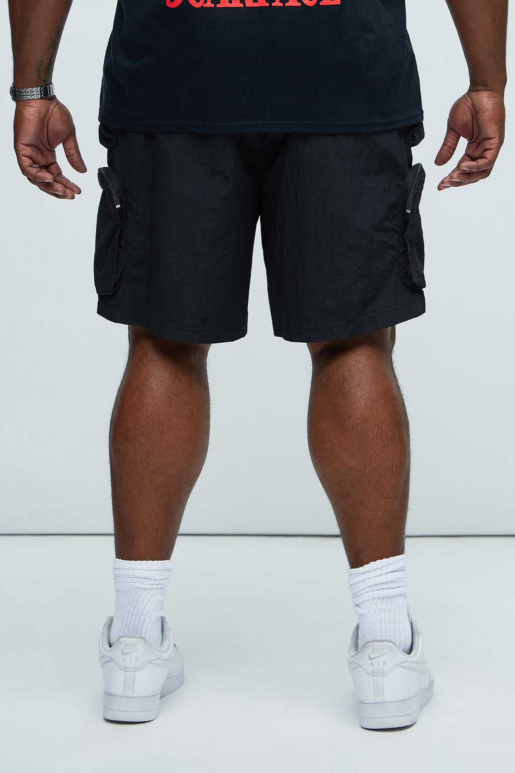 All This And That Nylon Cargo Shorts - Black