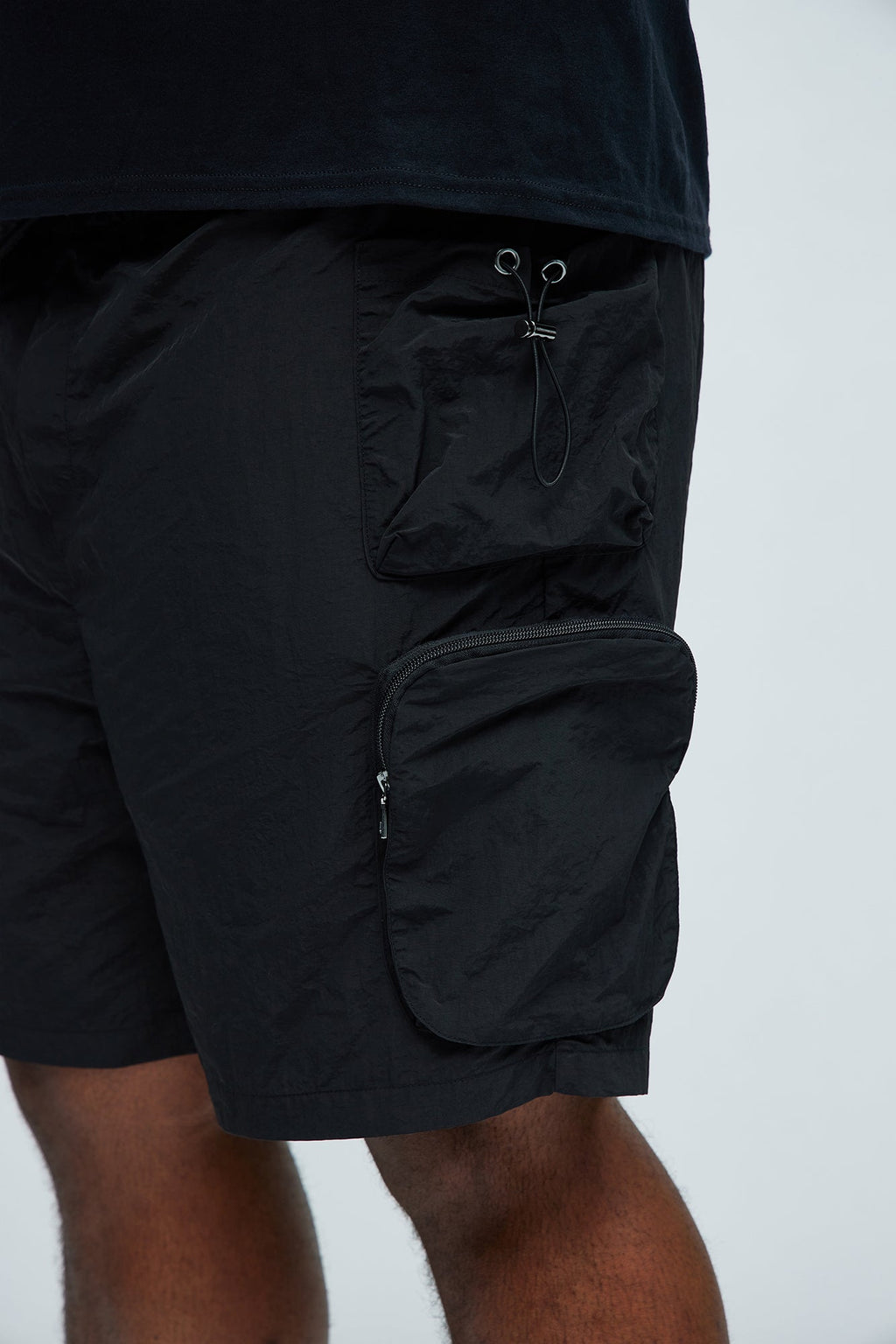 All This And That Nylon Cargo Shorts - Black