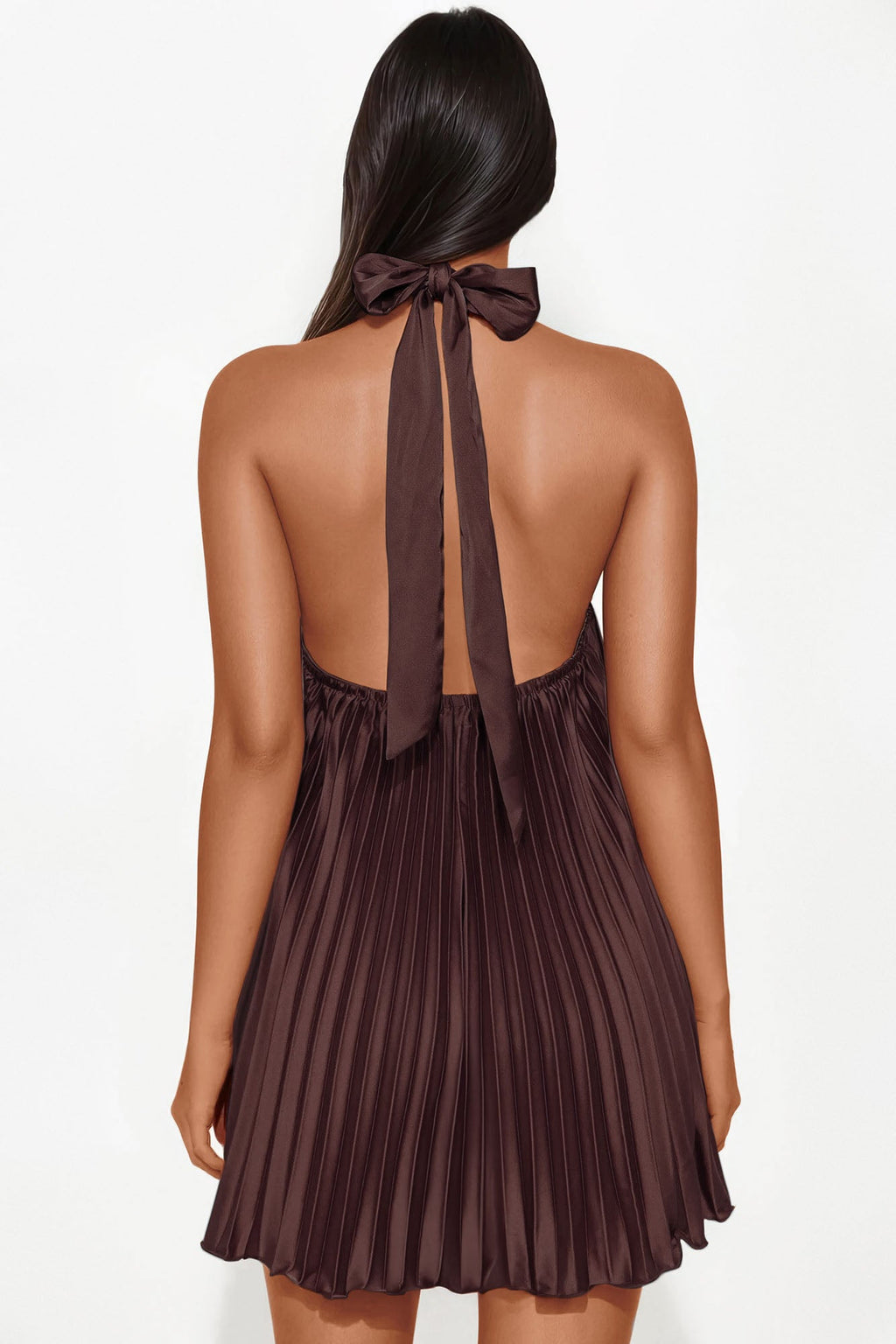 Island Mist Pleated Romper - Chocolate