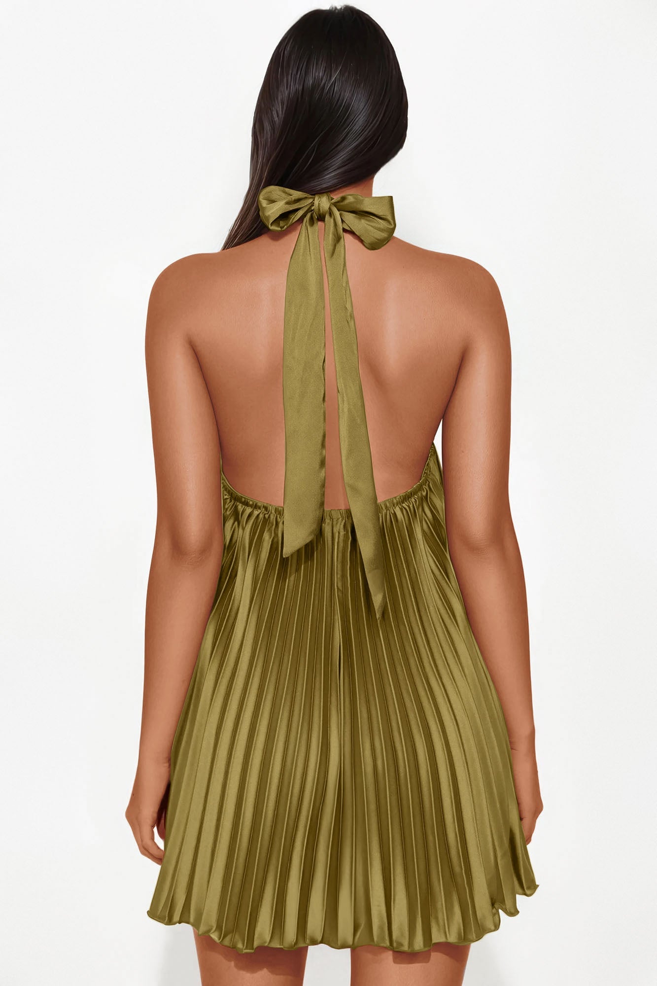 Island Mist Pleated Romper - Olive