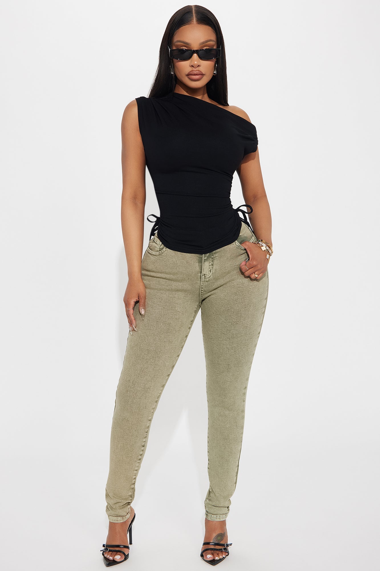 Vera One Shoulder Top - Black