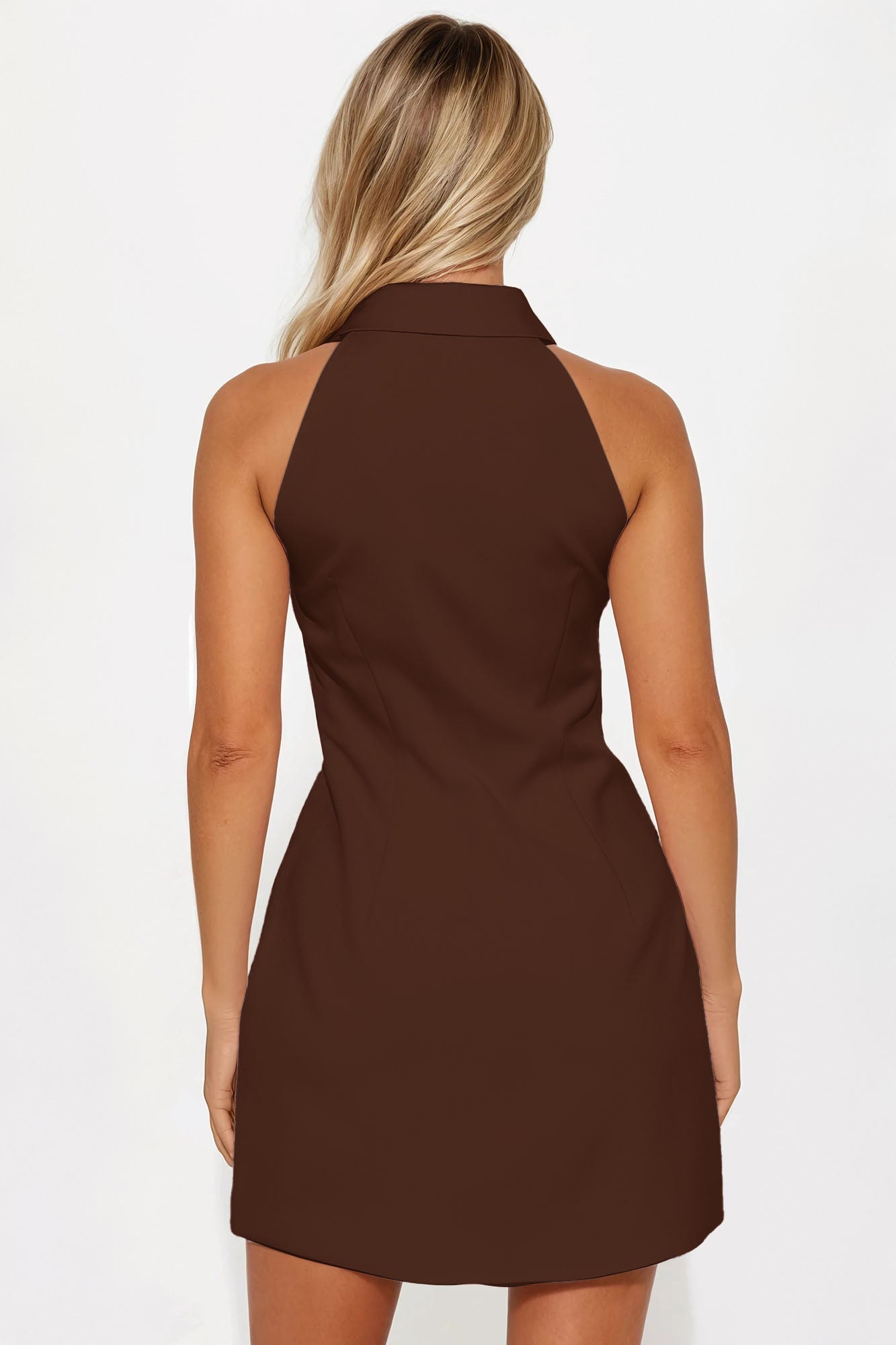 Center Of Attention Blazer Mini Dress - Chocolate