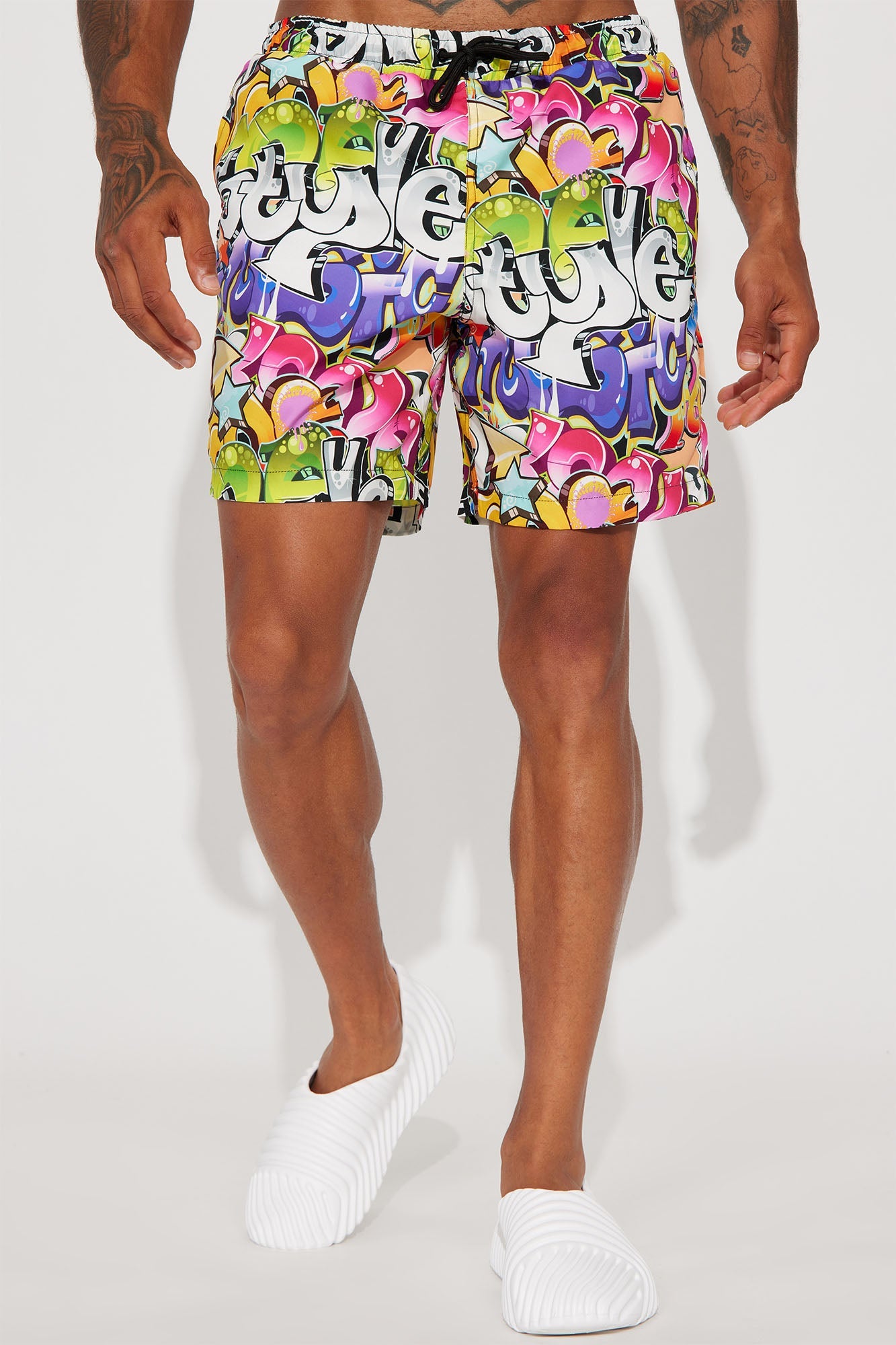 All That Graffiti Swim Classic Trunk - Multi Color