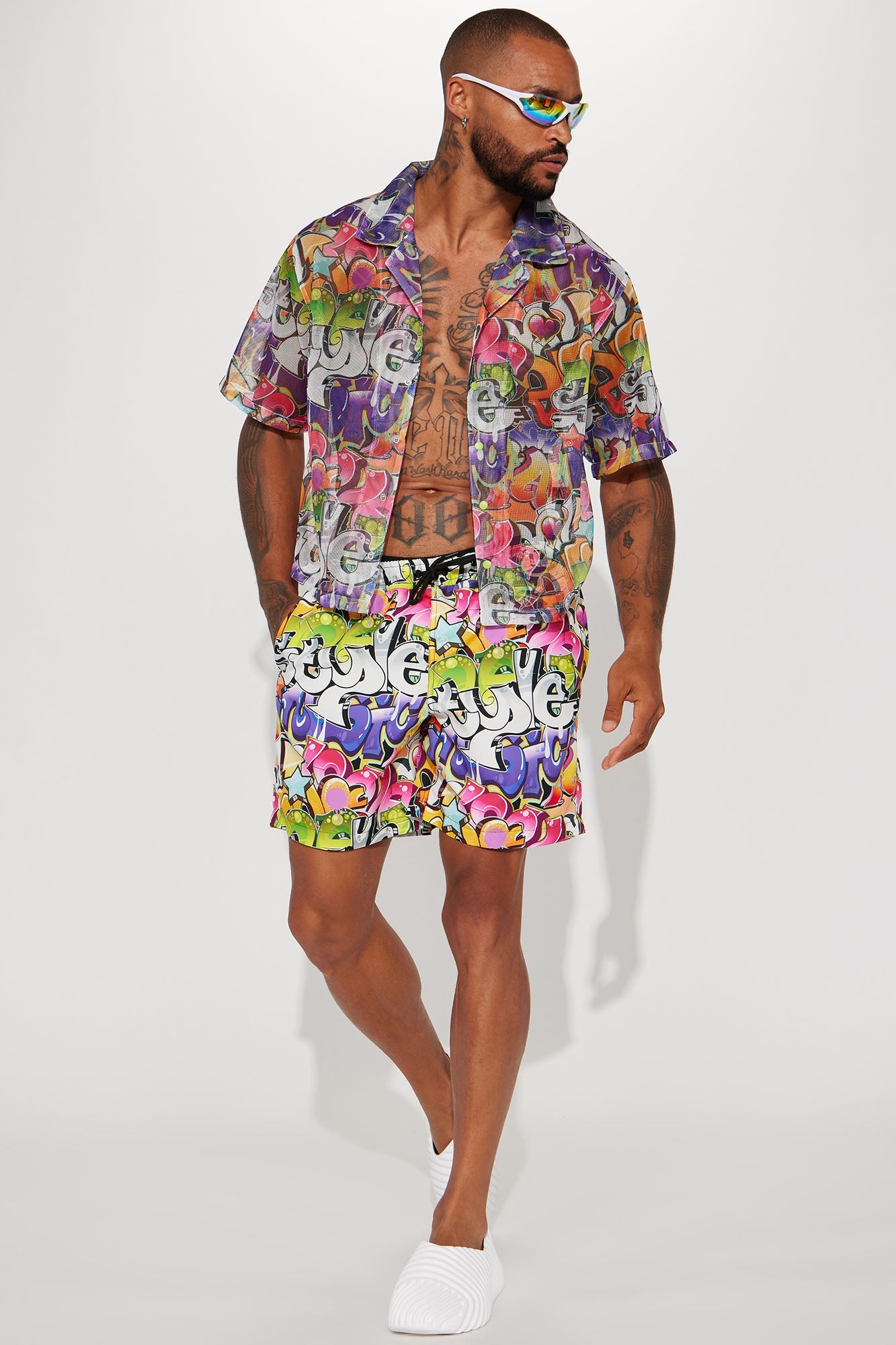 All That Graffiti Swim Classic Trunk - Multi Color