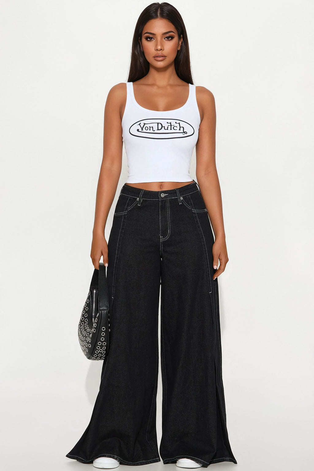 Eastside Wide Leg Denim Jeans - Black Wash