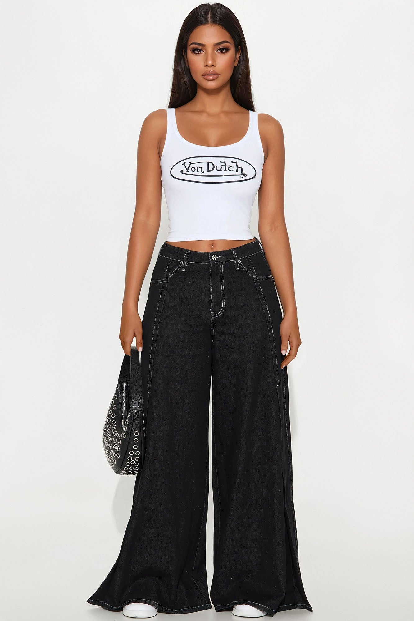 Eastside Wide Leg Denim Jeans - Black Wash