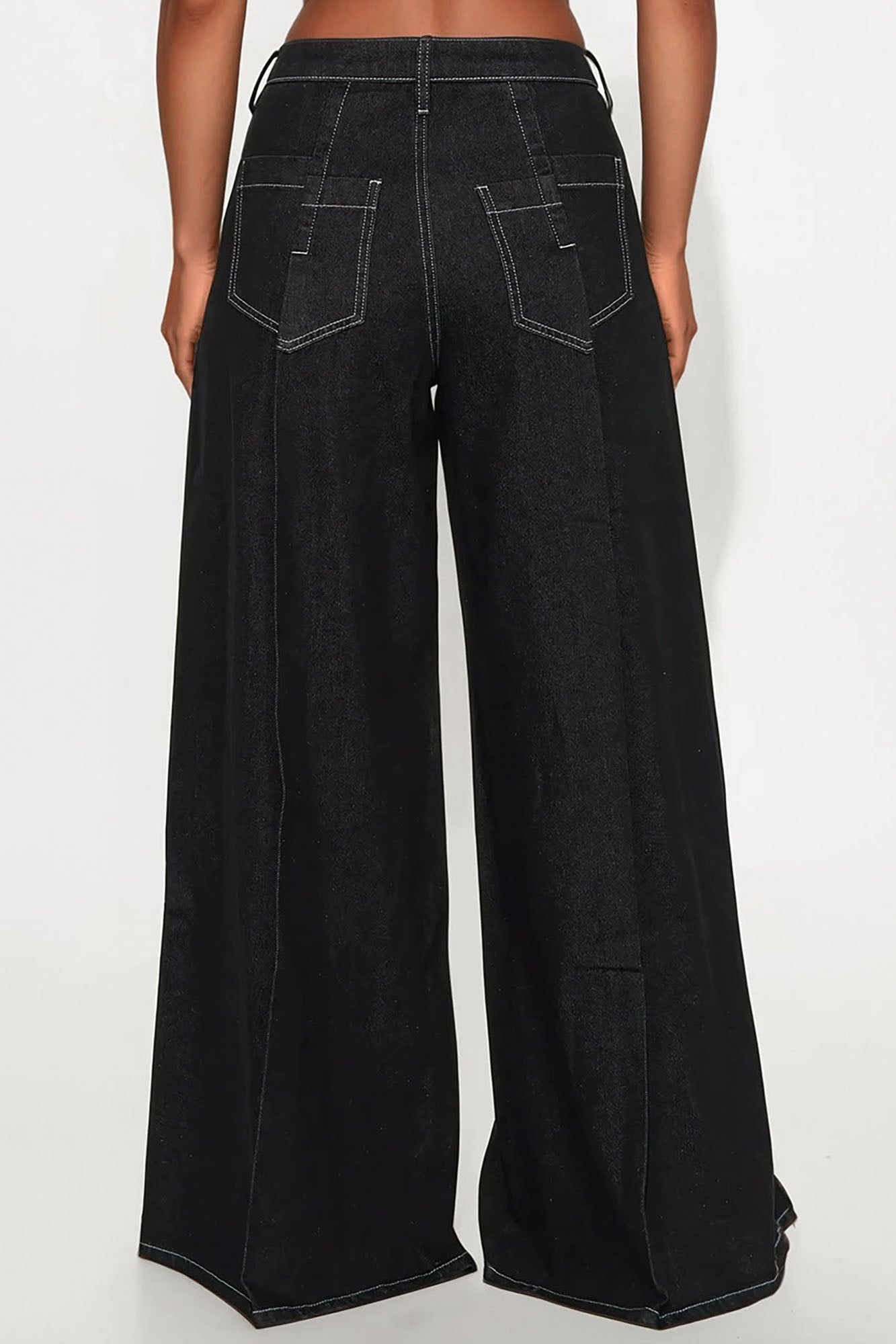 Eastside Wide Leg Denim Jeans - Black Wash