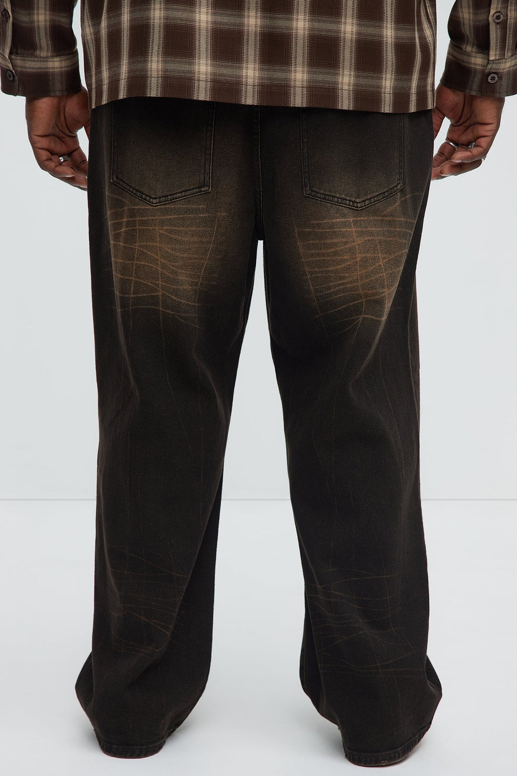 Sun Bleached Baggy Jeans - Dark Brown