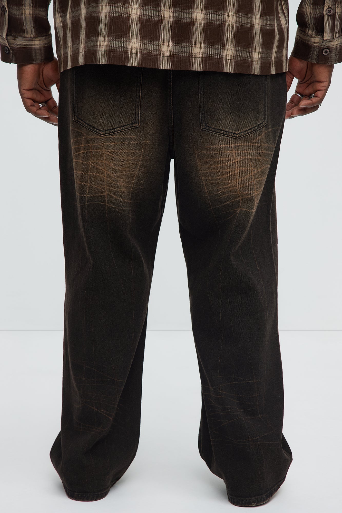 Sun Bleached Baggy Jeans - Dark Brown