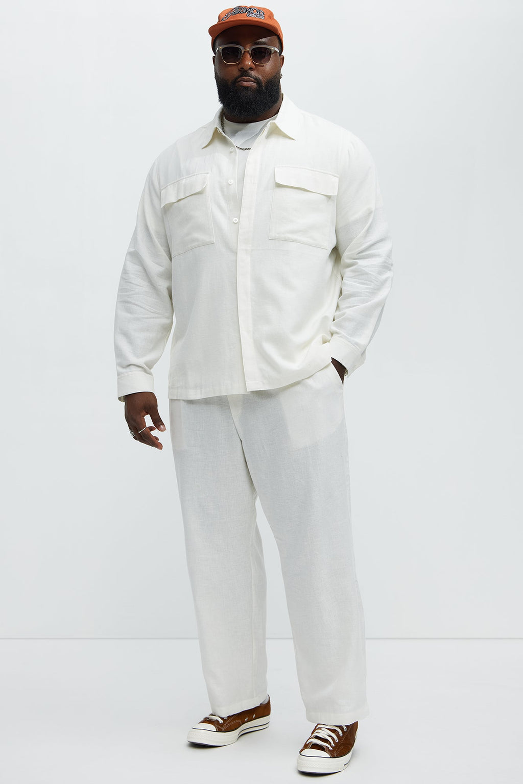 Bahamas Straight Linen Pants - White