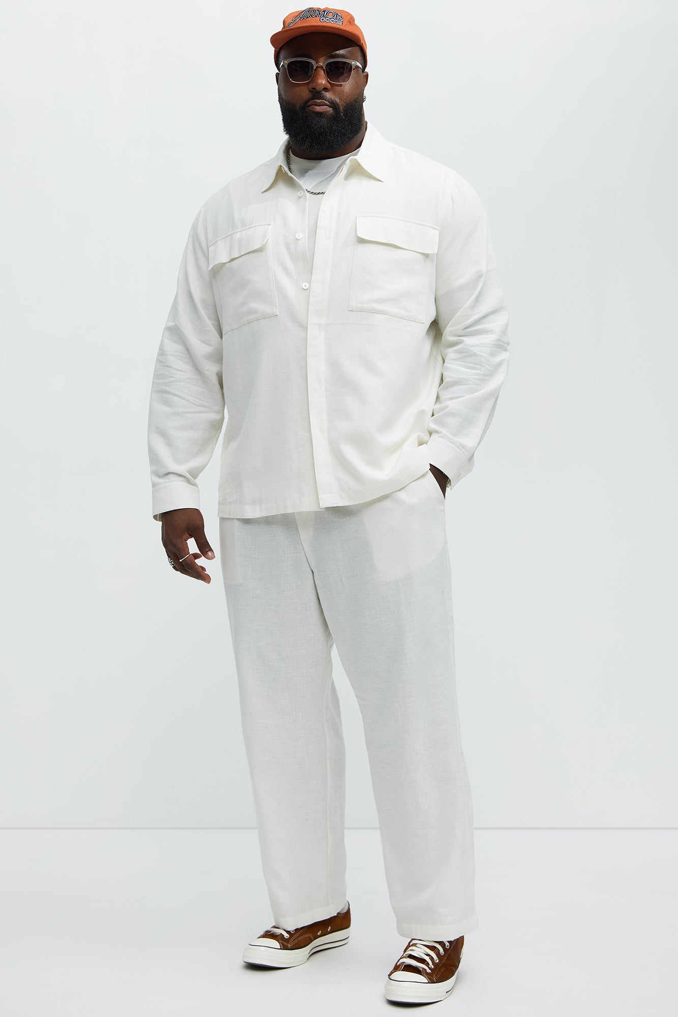 Bahamas Straight Linen Pants - White