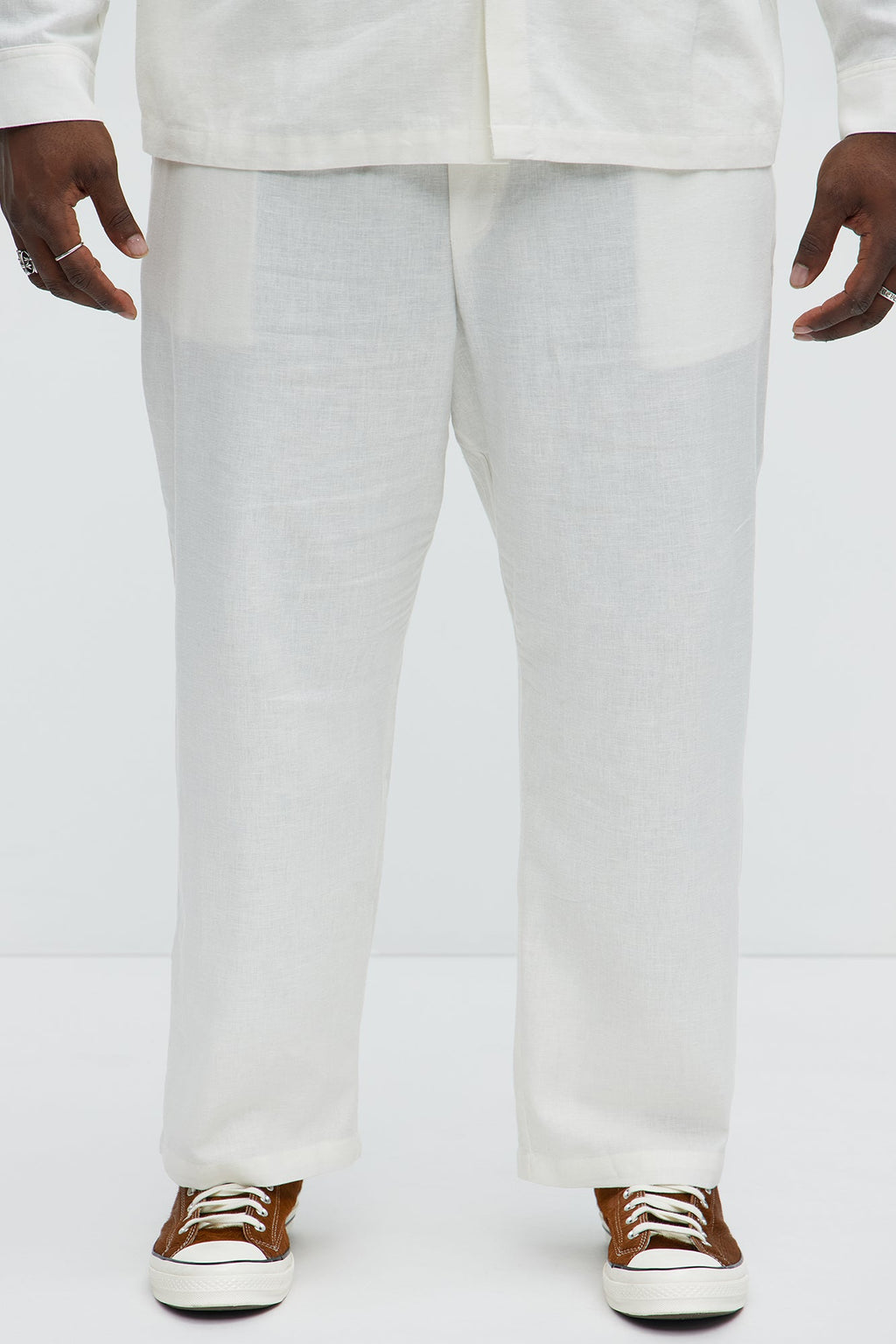 Bahamas Straight Linen Pants - White