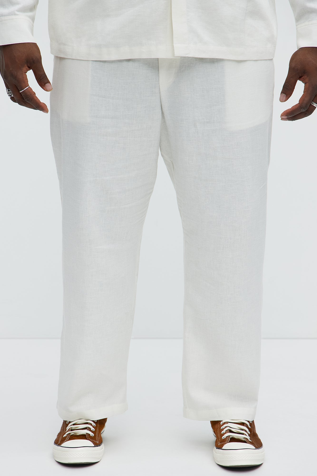 Bahamas Straight Linen Pants - White