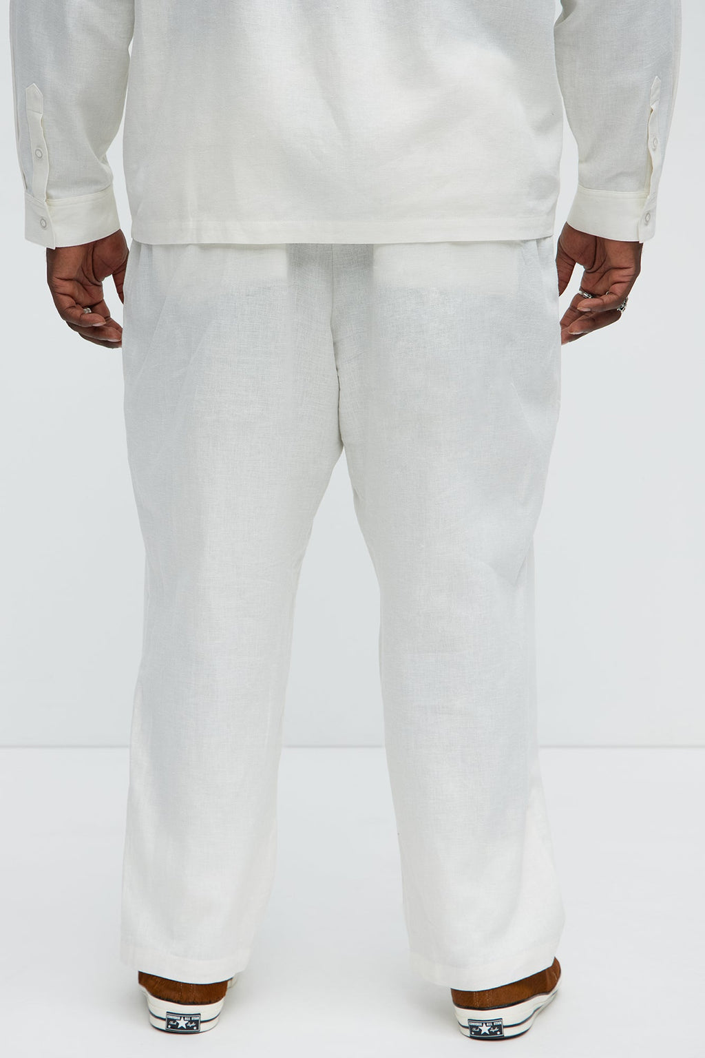 Bahamas Straight Linen Pants - White