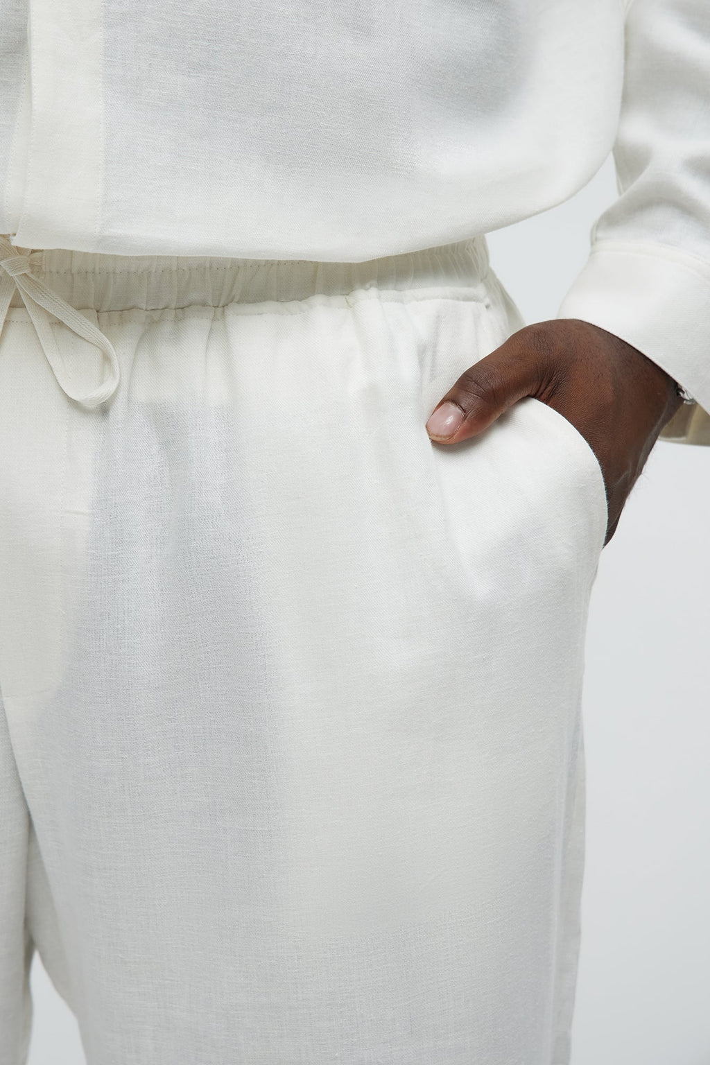 Bahamas Straight Linen Pants - White