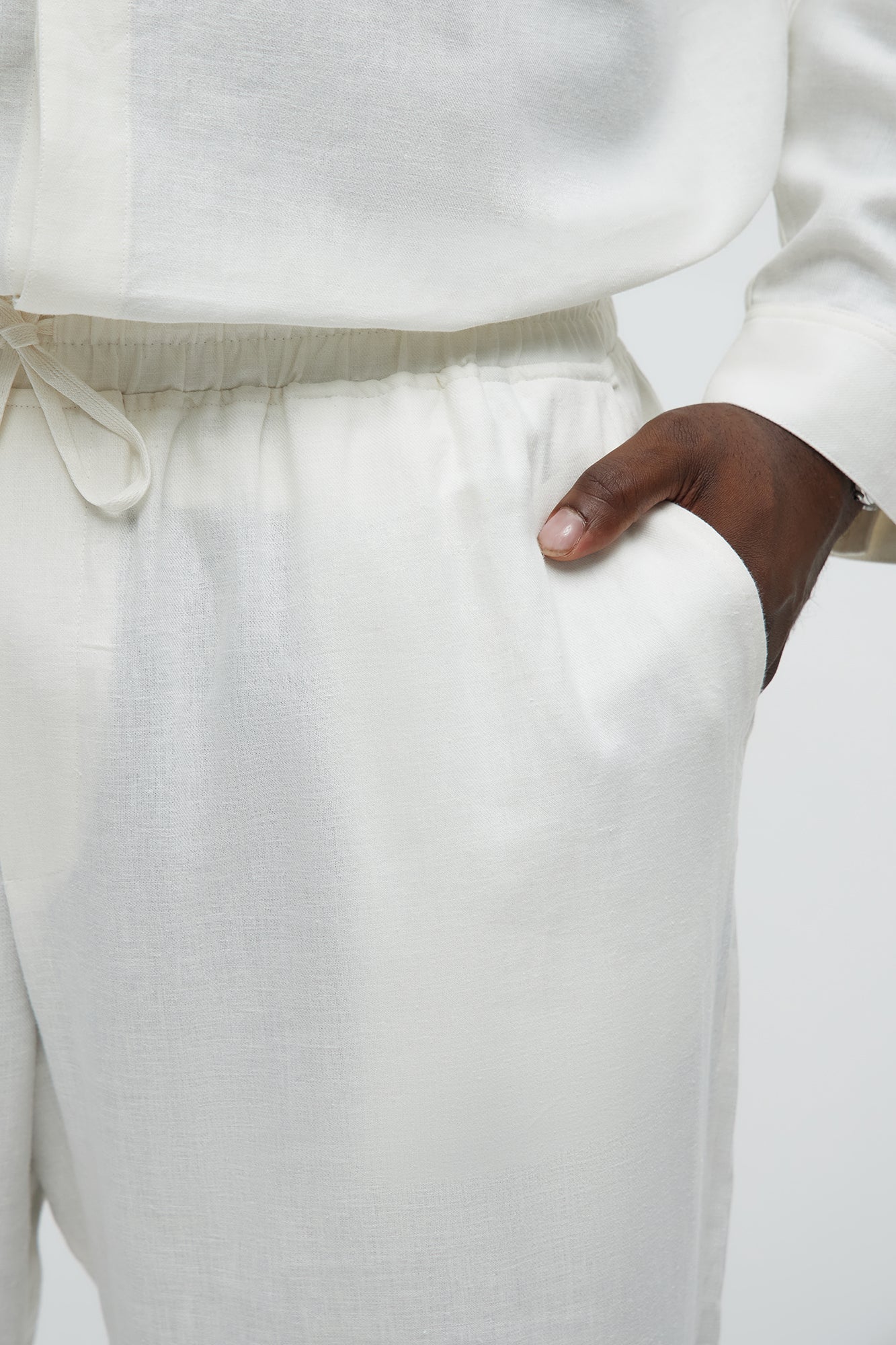 Bahamas Straight Linen Pants - White