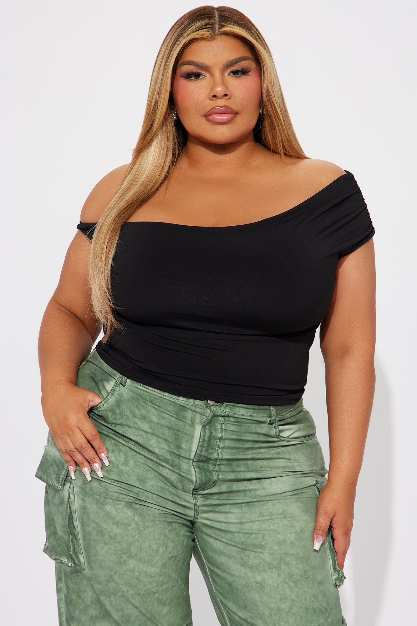 Blind Date One Shoulder Top - Black