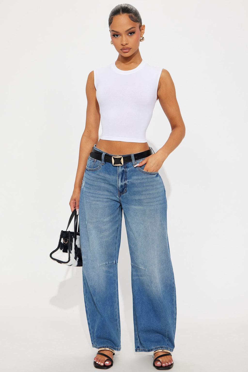 Harper Barrel Leg Jeans - Medium Wash
