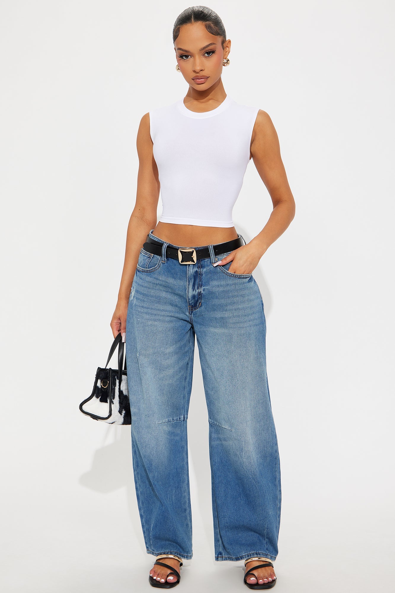 Harper Barrel Leg Jeans - Medium Wash