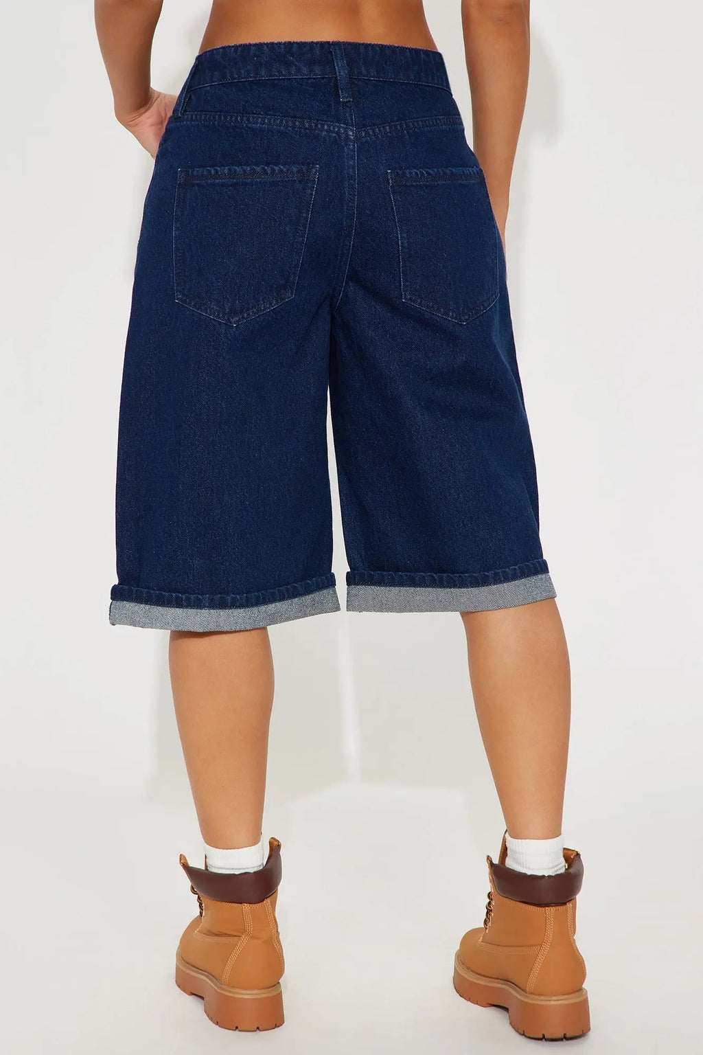 Hustle Mode Denim Jorts - Dark Wash 