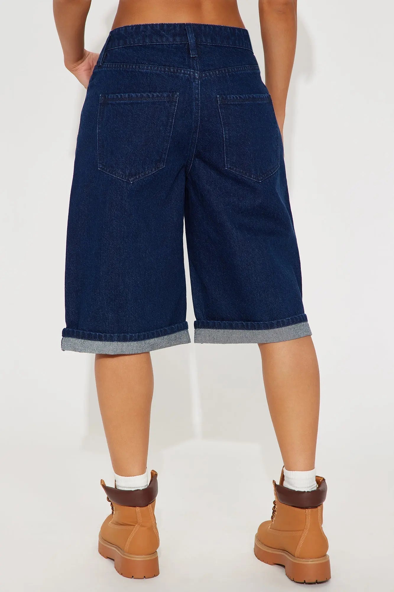 Hustle Mode Denim Jorts - Dark Wash 