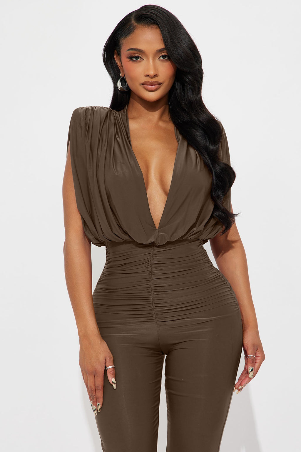 Sleek Seduction Jumpsuit - Brown