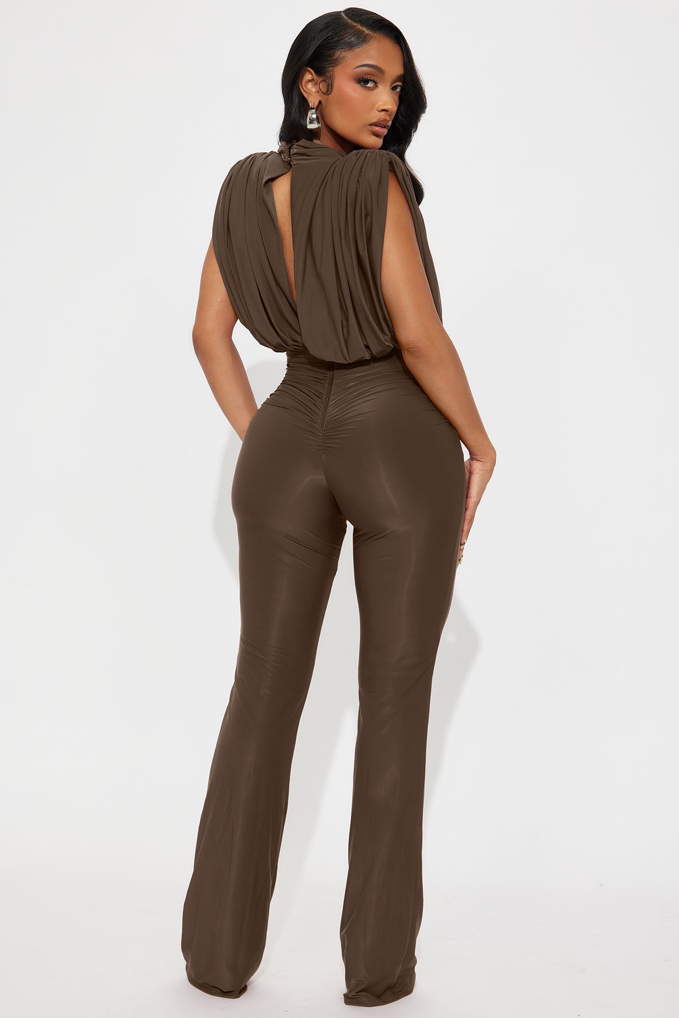 Sleek Seduction Jumpsuit - Brown