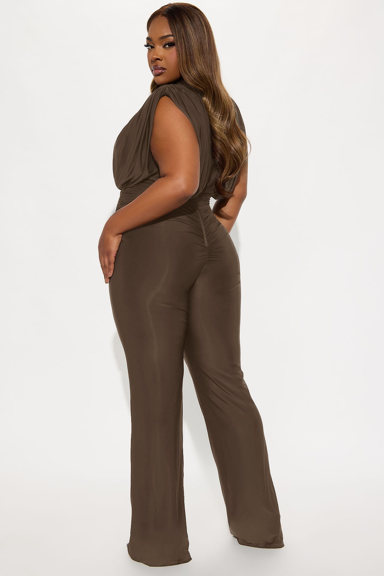 Sleek Seduction Jumpsuit - Brown