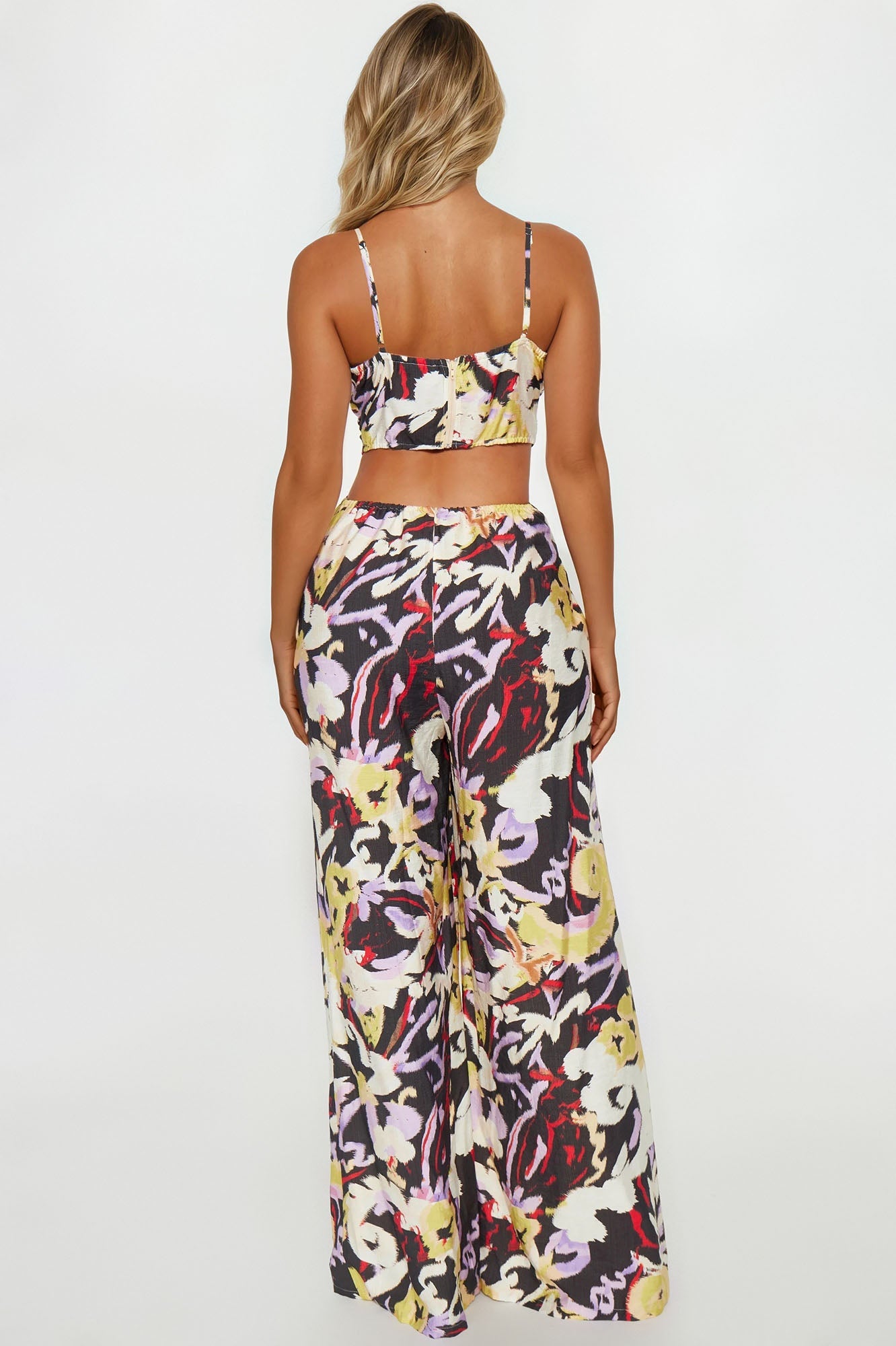 Selena Cut Out Wide Leg Jumpsuit - Black/combo